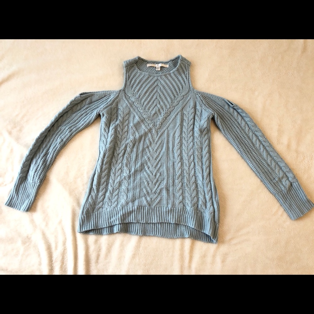 Lauren Conrad Blue sweater with shoulder cut-outs